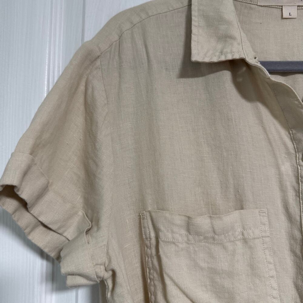 Anthropologie Cloth & Stone Women's Linen Utility Romper Size Large - Picture 5 of 12